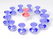 Colored plastic pushpins