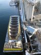 large dirt barge being filled up