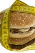 Fast food, Hamburger with measuring tape