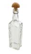 A bottle with a wooden half-round cork
