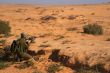 Israeli soldiers excersice in a desert