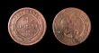 Old russian coin of 1 kopeck. 1894.