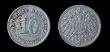 Antique german coin of 10 pfennig. 1912.