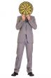 Businessman Hiding Behind Dartboard