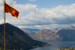 Flag on mountains background