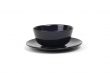 Black bowl on matching plate