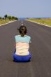 Woman in road