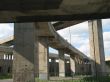 old concrete highway and blue sky