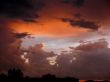 Thunderclouds on a decline. The sky.