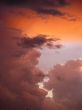 Thunderclouds on a decline. The sky.
