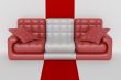 Isolated leather sofa. An interior. 3D image.