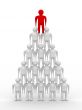 Conceptual image of teamwork. 3D image.