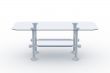 glass little table on a white background. 3D image.