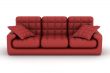 Isolated leather sofa. An interior. 3D image.