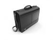 Black leather handbag