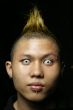 Asian mohawk man portrait