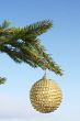 christmas bauble on green tree
