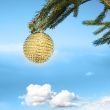 golden bauble on tree