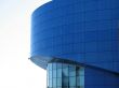 a blue modern building