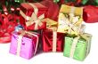 Stack of colorful Christmas gift boxes