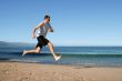 man running on the beach