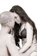 Young couple who are in love facing each other