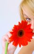 Young Woman with Red Flower