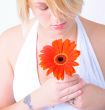 Young Woman with Red Flower