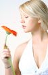 Young Woman with Red Flower