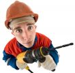 Laborer with drill