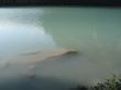 green lake and rocks