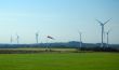 wind cone near a wind farm