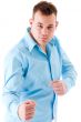 Young boy in fightpose
