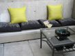 zen patio with pillows and chairs