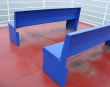 blue benches