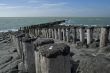 North Sea beach with breakwater,Netherlands