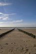 North Sea beach with breakwater,Netherlands