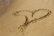 Heart on sand