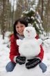 The girl and snowman