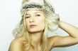 Blond Woman Wearing Fur Hat