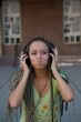 girl in headphones