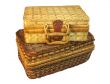 two wicker hamper isolated with clipping path