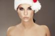 Woman wearing santas hat