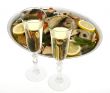 Champagne with fish plate, ash wednesday and Sylvester