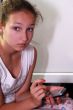 Young girl with the phone