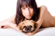 Cute girl and dog