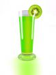Glass with kiwi juice
