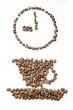 Coffee beans clock at 9