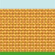 High wall constructed of a brick of two colours