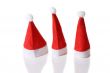 Three small santa hats